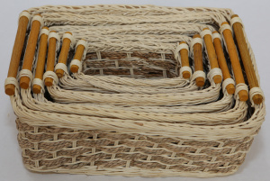 картинка 06-046Набор корзин плетеных с ручками из 6-ти Big 35*24 Н 10  см.(ротанг) от магазина Одежда+