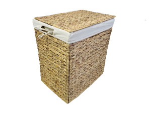 картинка 02-047 Корзина прямоугольная с складная плетеная  47х31Н59см. (водный гиацинт, металл. каркас) от магазина Одежда+