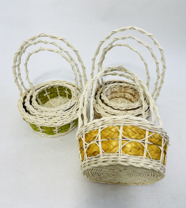 картинка 01-146Набор корзин плетеных цвет в асс. из 3-х :D 20 H 8/27; D17 H 7 H 25; D13 H 6 H 21  см.(ротанг) от магазина Одежда+