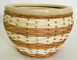 картинка VT.6149-2 Кашпо с оплеткой D24H16см.(керамика,ротанг) от магазина Одежда+