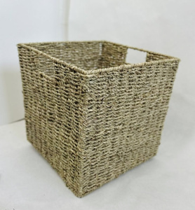 картинка 02-043 Корзина прямоугольная плетеная  30x30H30см. (джут, металл. каркас) от магазина Одежда+
