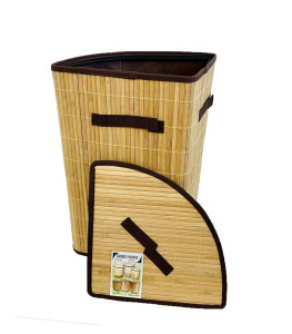 картинка 02-003-004Корзина для белья с крышкой складная с ручками 34X34H52см.(Бамбук + чехол) от магазина Одежда+