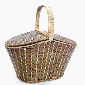 картинка 01-118Корзина плетеная пикник с крышкой В, 37*25 Н 28   см.(лоза,металл.каркас) от магазина Одежда+