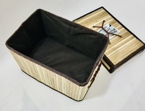 картинка 02-056Короб складной с крышкой для хранения 31 Х 21Н 23  см.(бамбук) от магазина Одежда+