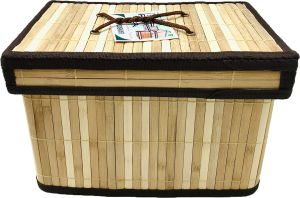 картинка 02-049Короб складной с крышкой для хранения 20*20 Н 20 см.(бамбук) от магазина Одежда+