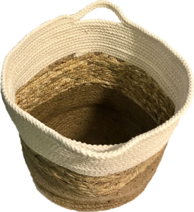 картинка 02-007-003Корзина складная с ручками  для хранения D27 h27см.(джут,подкладка ткань) от магазина Одежда+